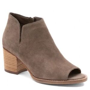 Blondo Brown Waterproof Ankle Boots Peep Toe Side Zipper sz 8.5 Boho Chic